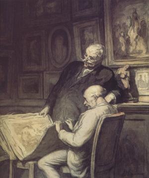 Honore  Daumier The Print Collectiors (nn03) oil painting picture